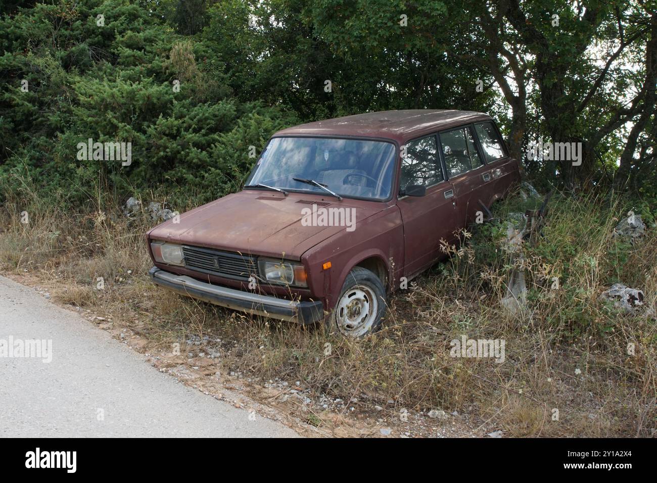 Classic Lada VAZ 2104 en Macédoine du Nord Banque D'Images