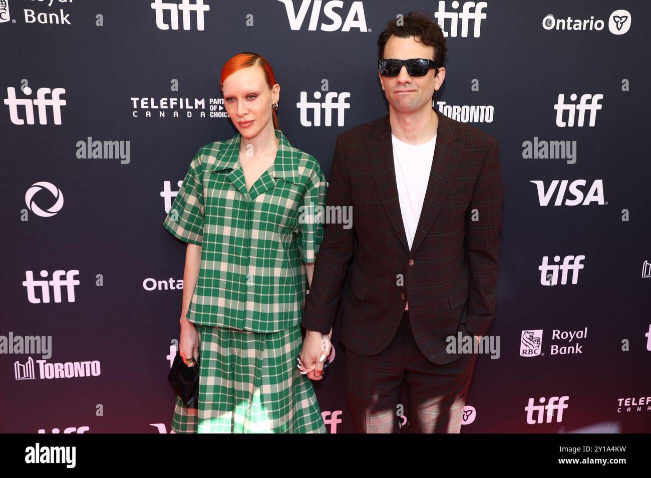 Activé. 05th Sep, 2024. Rebecca JO Dunham, Jay Baruchel aux arrivées pour LA première de LA RÉPÉTITION TRAGICALLY HIP : NO DRESS REHEARSAL au Festival international du film de Toronto (TIFF) 2025, Royal Alexandra Theatre, Toronto, ON, 5 septembre 2024. crédit : JA/Everett Collection/Alamy Live News Banque D'Images