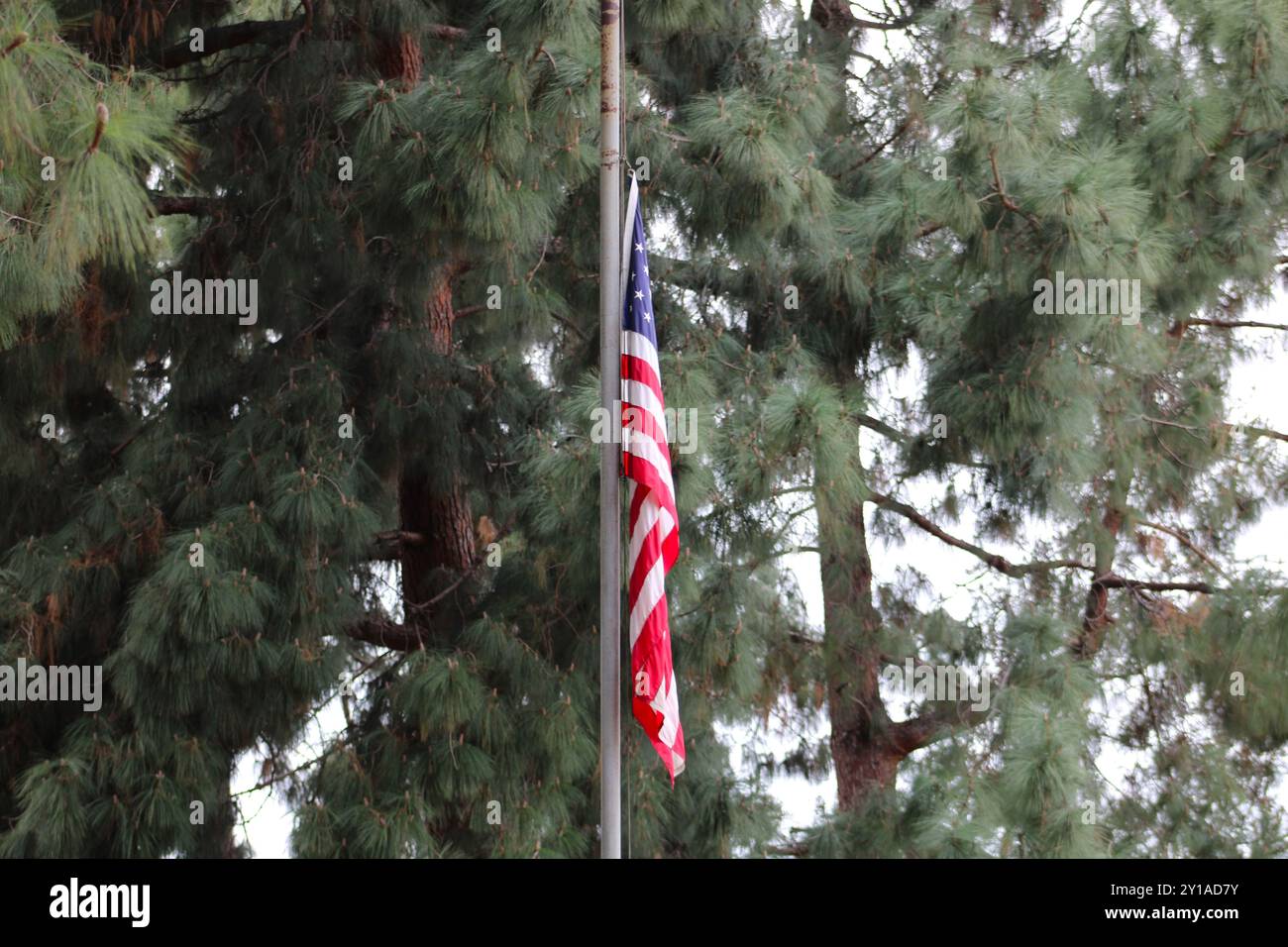 USA drapeau américain sur le poteau Banque D'Images