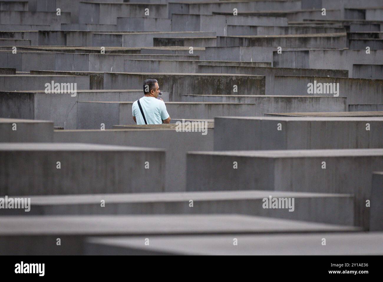 Mémorial aux Juifs assassinés d'Europe, le Mémorial de l'Holocauste à Berlin, Allemagne Banque D'Images