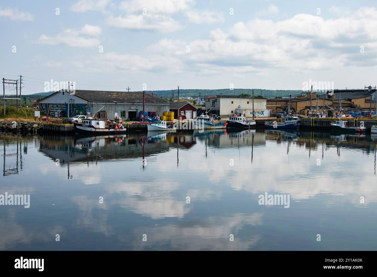 Bateaux de pêche amarrés dans le port de Bonavista, Terre-Neuve-et-Labrador, Canada Banque D'Images