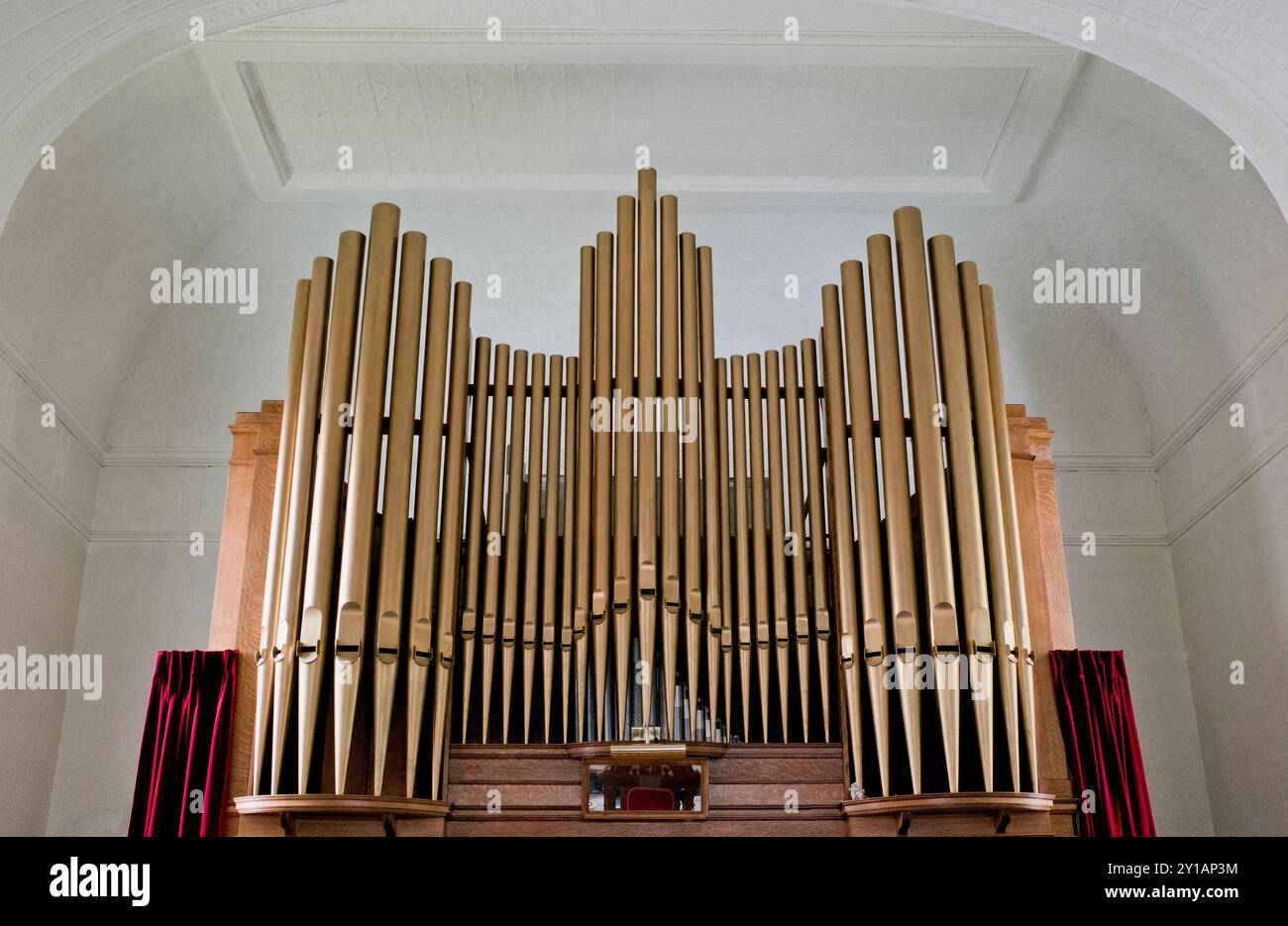 Orgue à tuyaux, première église congrégationnelle, Searsport, Maine, États-Unis Banque D'Images