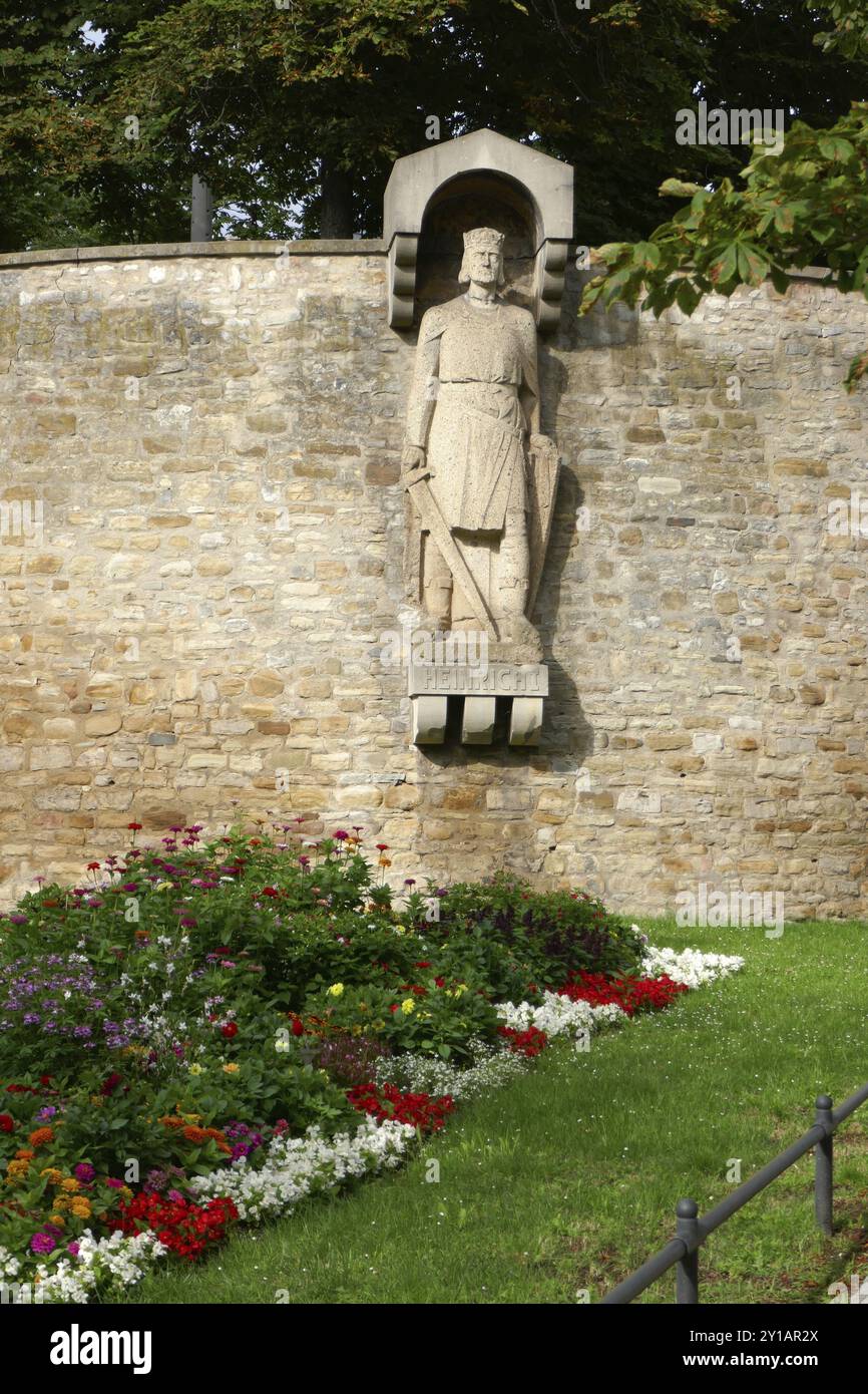 Sculpture du roi Henri Ier à Mersebourg Banque D'Images