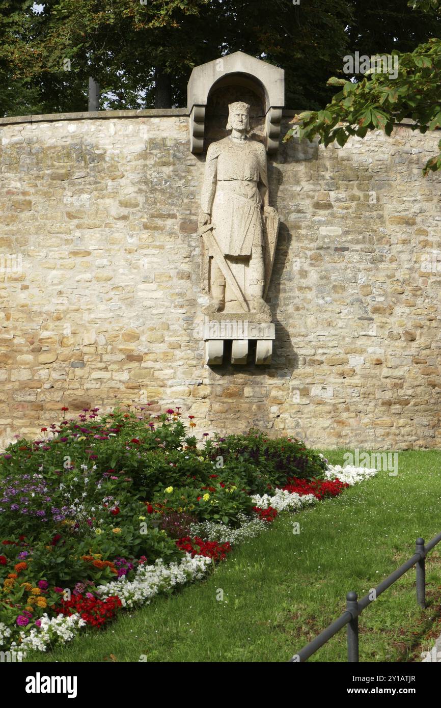 Sculpture du roi Henri Ier à Mersebourg Banque D'Images