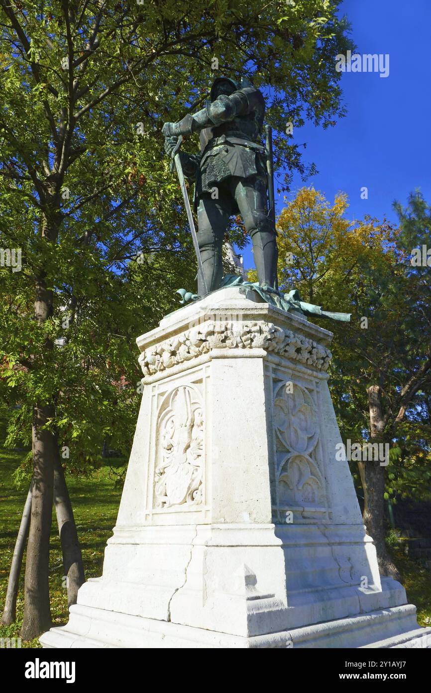 Monument de Janos Toeroekver ? Hunyadi à Budapest Banque D'Images