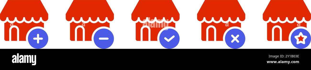 Magasin d'icônes avec les boutons plus, moins, check et Cancel.editable fichier Illustration de Vecteur