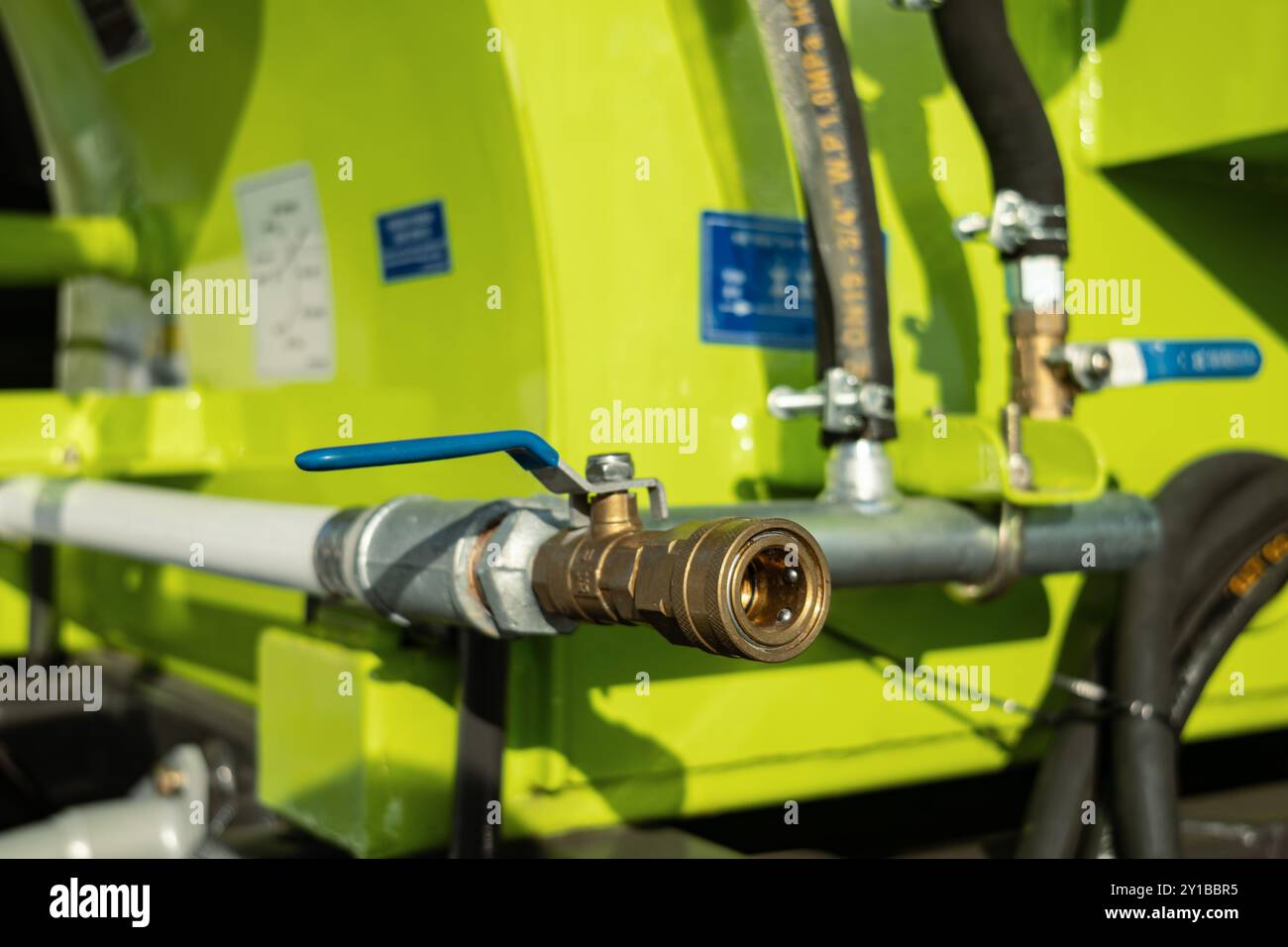 Détail d'une vanne utilisée dans différents types d'équipement hydraulique. Diverses applications industrielles. Banque D'Images