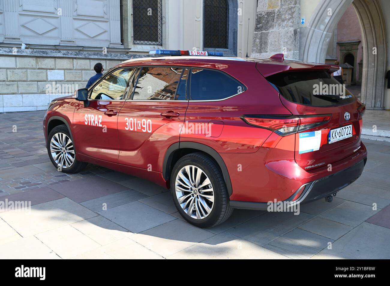 Voiture de garde de voiture de contrôle de feu polonaise. Banque D'Images