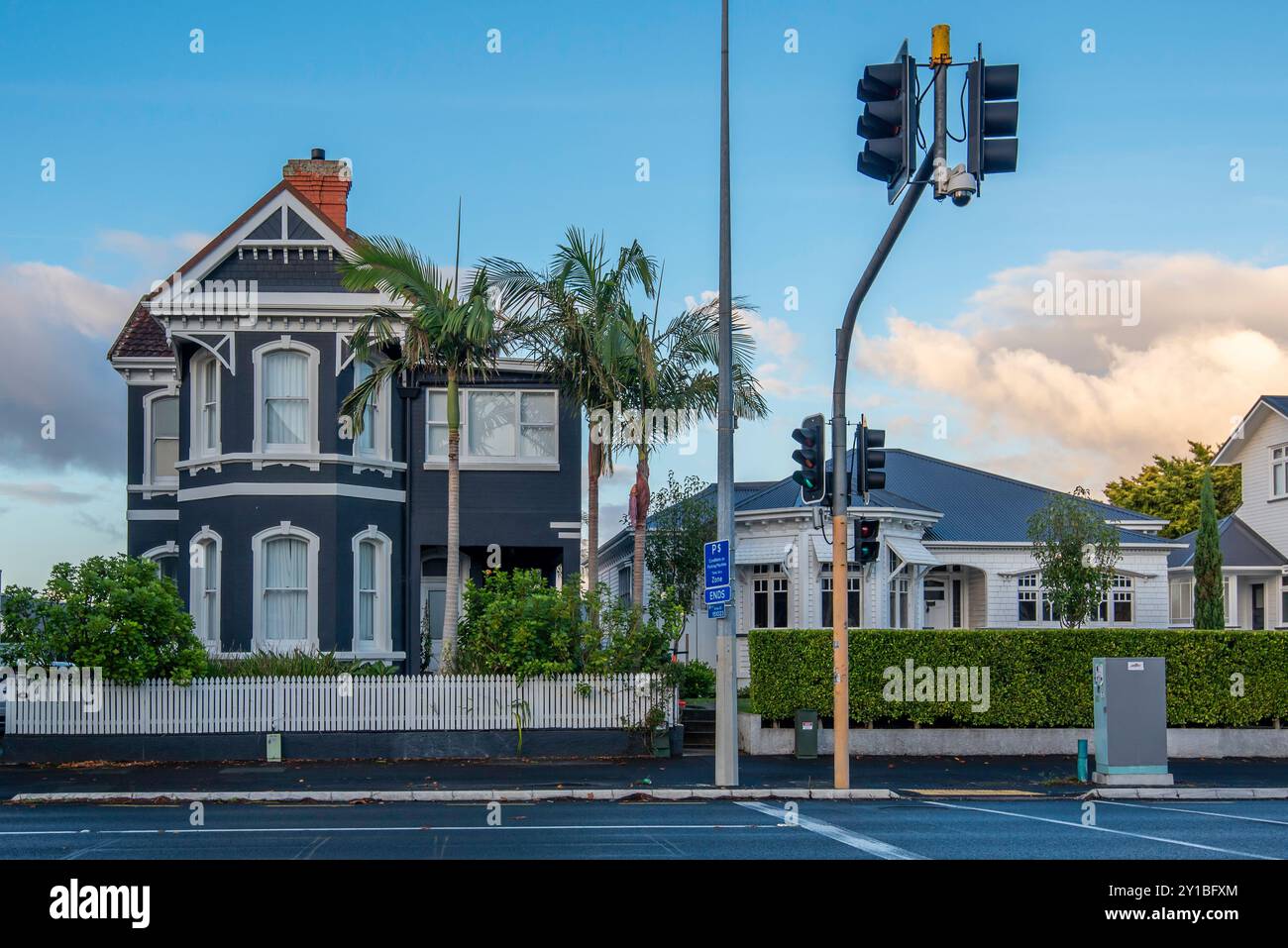 Les maisons résidentielles à Ponsonby, Auckland, Nouvelle-Zélande construites à la fin du 19ème et au début du 20ème siècle sont connues localement sous le nom de 'Villas' Banque D'Images