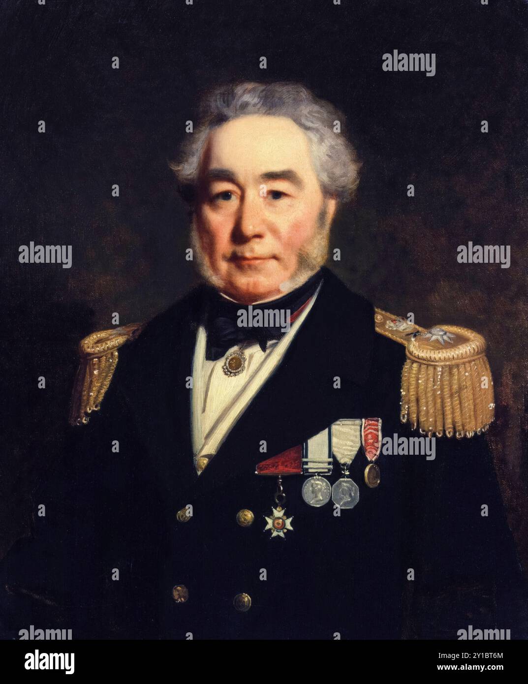 Sir Horatio Thomas Austin (1800-1865), officier et explorateur de la Royal Navy britannique, portrait peint à l'huile sur toile par Stephen Pearce, 1860 Banque D'Images