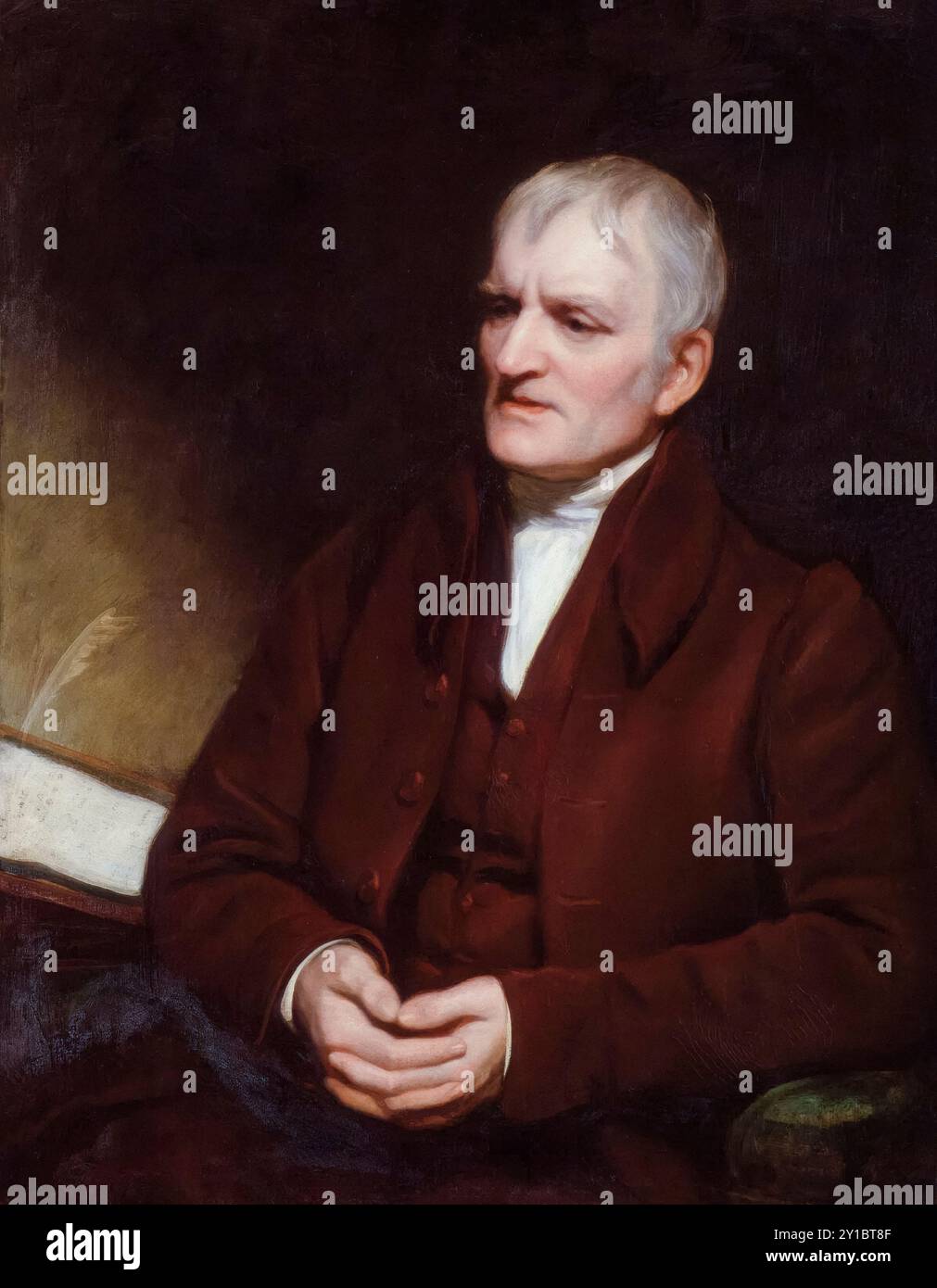 John Dalton (1766-1844), chimiste, physicien et météorologue anglais, portrait peint à l'huile sur toile par Thomas Phillips, 1835 Banque D'Images