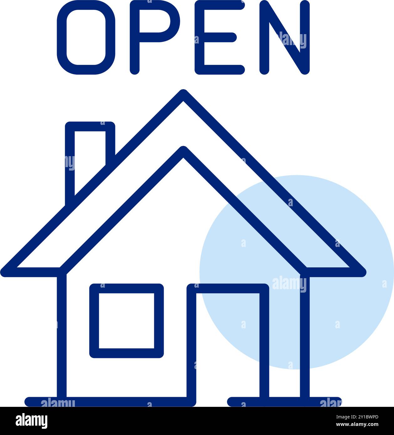 Portes ouvertes. Annonce de vente immobilière. Pixel Perfect, icône de vecteur de contour modifiable Illustration de Vecteur
