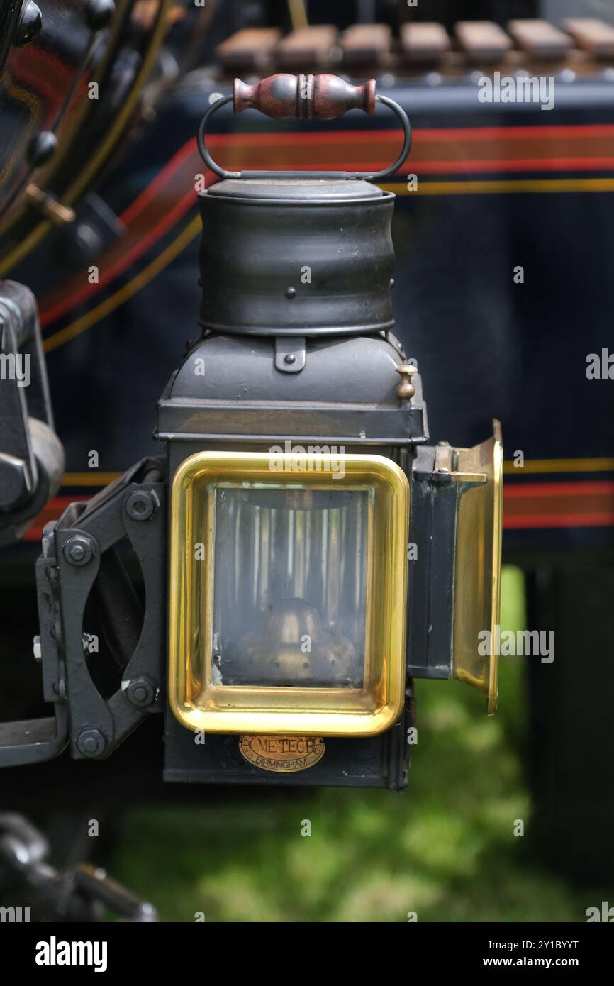 Détail du moteur de traction vintage propulsé par vapeur. Banque D'Images