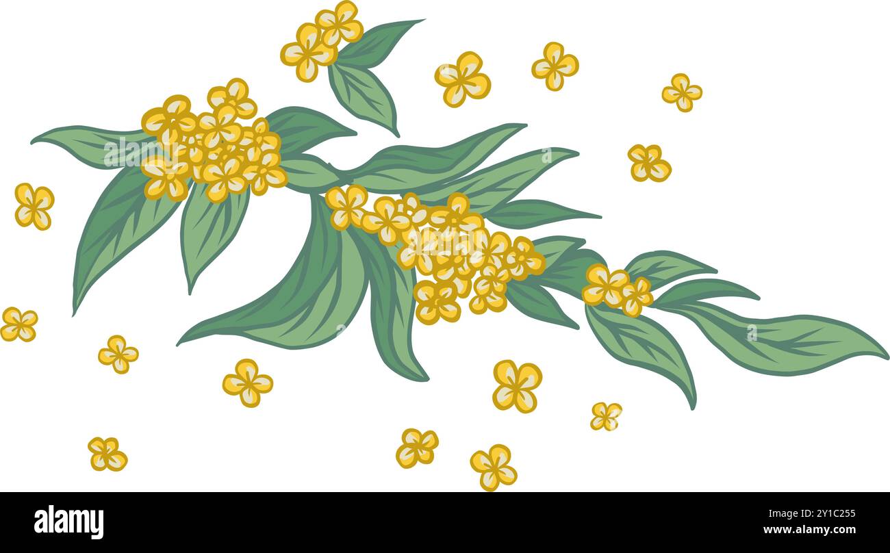 Design du festival de mi-automne avec de belles fleurs de fleur Illustration de Vecteur