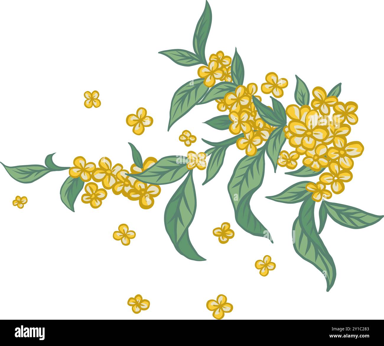 Design du festival de mi-automne avec de belles fleurs de fleur Illustration de Vecteur