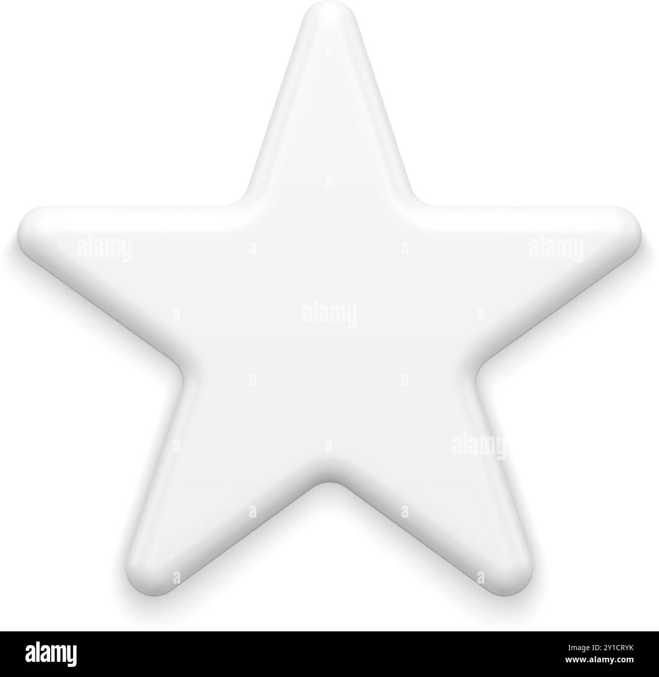 Tendresse blanc brillant cinq pointes étoile décorative conception leadership réalisation insignia illustration vectorielle réaliste. Congélation économique minimaliste Illustration de Vecteur