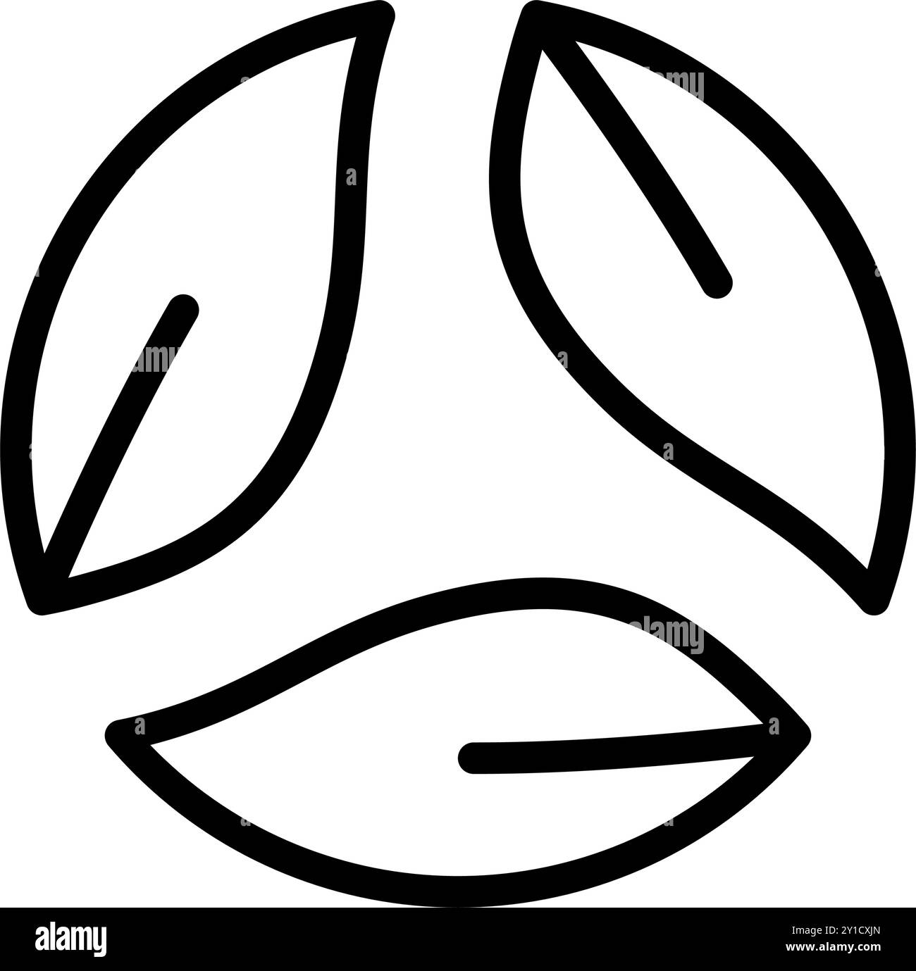 Icône ligne cercle boucle feuille énergie renouvelable, nature vert et sauver la terre. Fichier modifiable Illustration de Vecteur