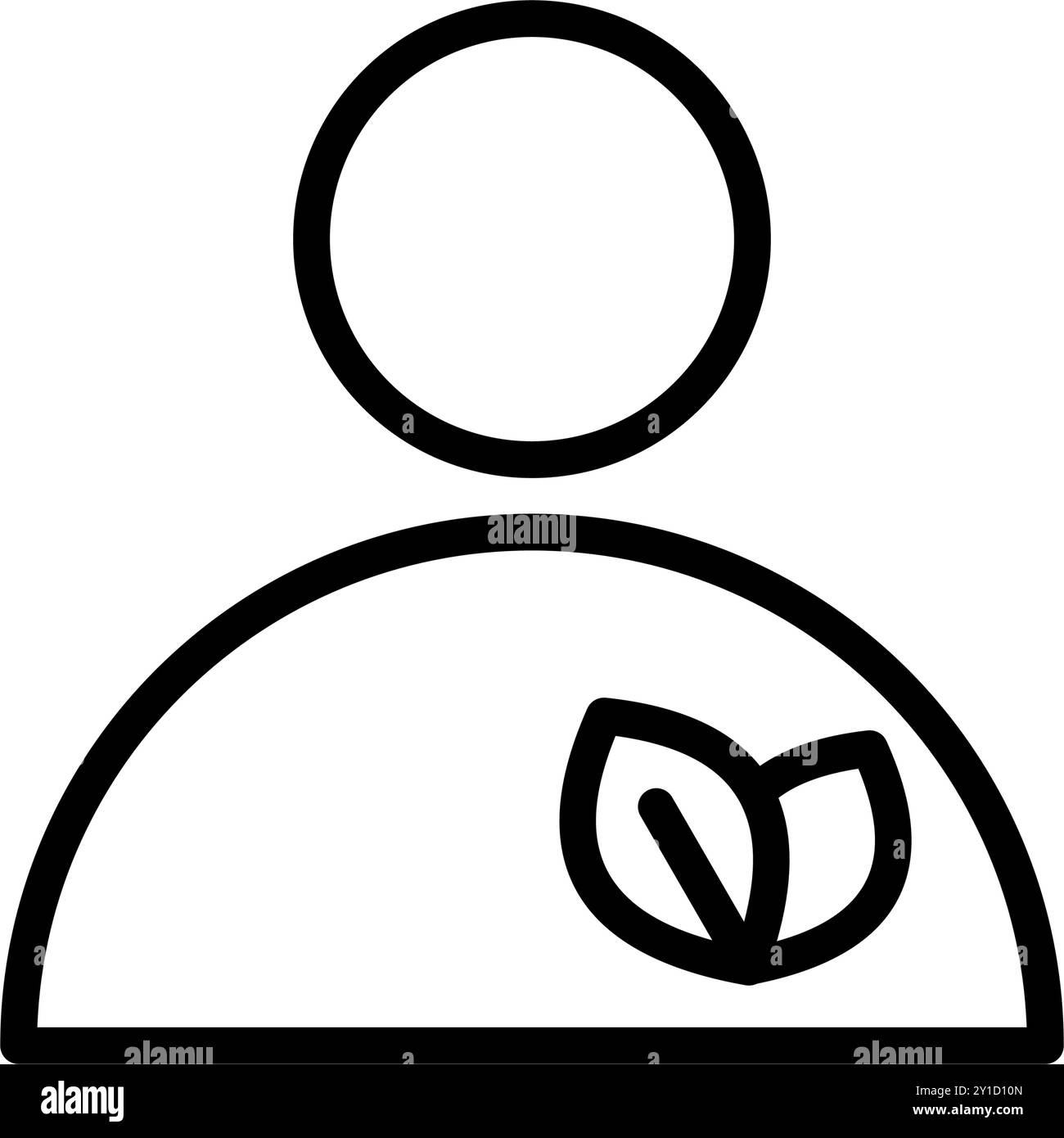 Utilisateur de ligne d'icône ou de la communauté écologique de personne, la nature va au vert et sauve la terre. Fichier modifiable Illustration de Vecteur