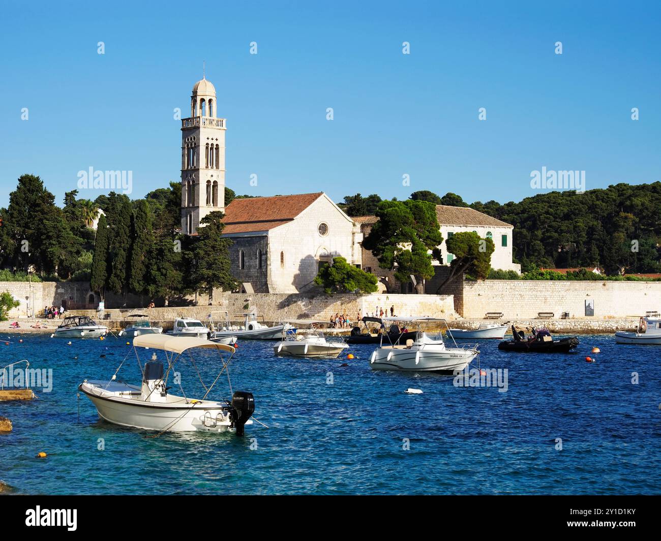 Monastère franciscain et église notre-Dame de la Miséricorde Hvar ville Hvar Dalmatie Croatie Banque D'Images