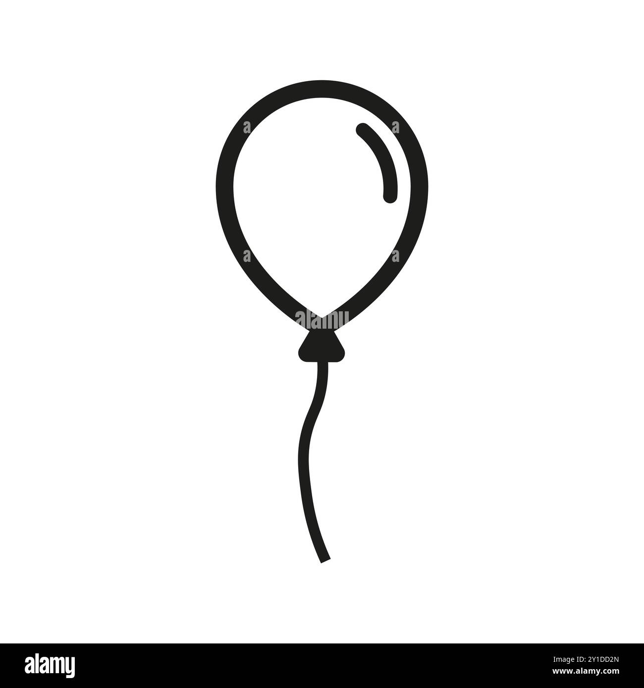 Icône bulle. Décoration de fête flottante. Contour noir simple. Symbole d'objet de célébration. Illustration de Vecteur