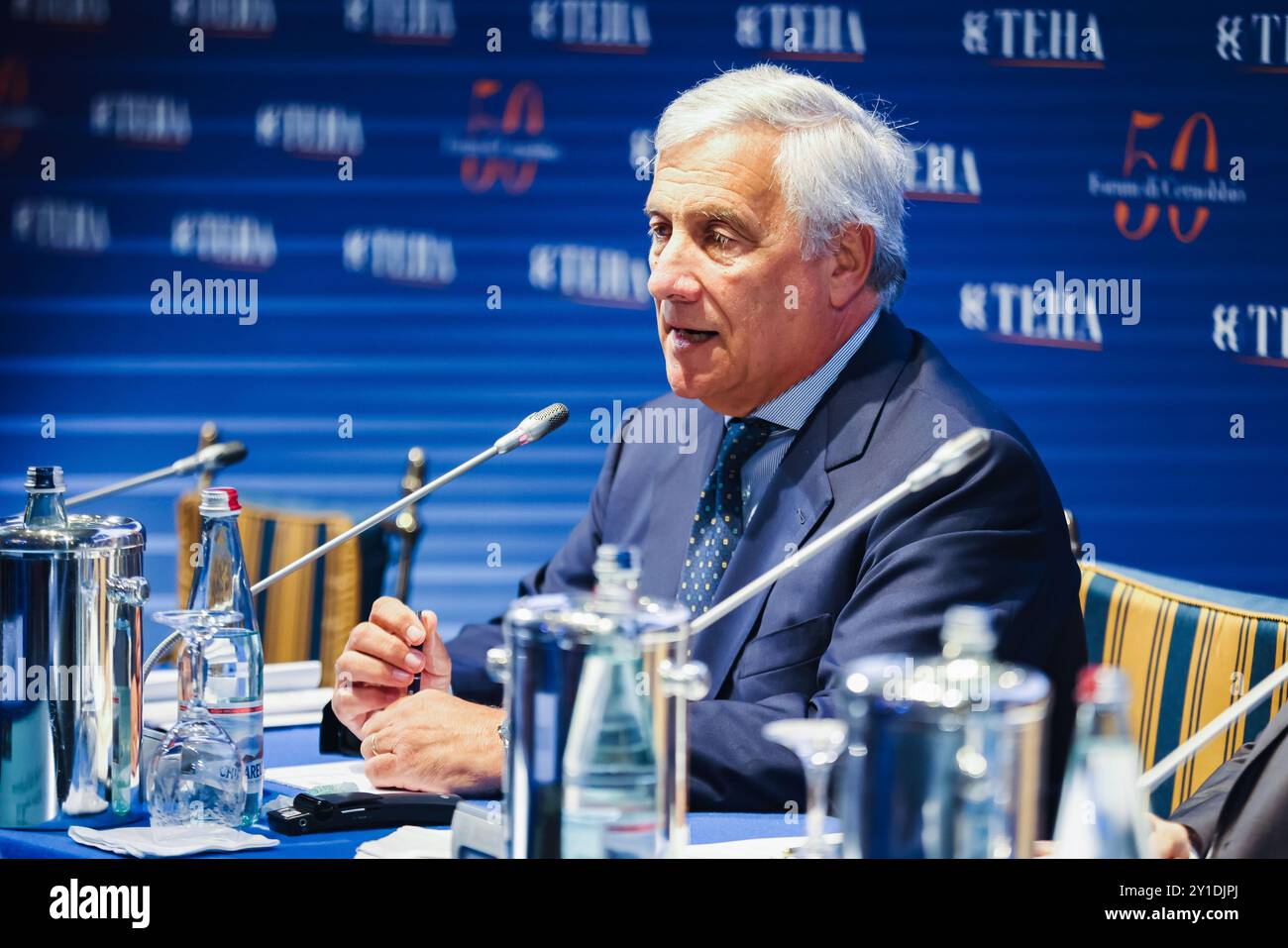 Cernobbio, la 50ème édition du Forum Ambrosetti de la Maison européenne. Sur la photo : Antonio Tajani, ministre italien des Affaires étrangères et de la coopération internationale Banque D'Images