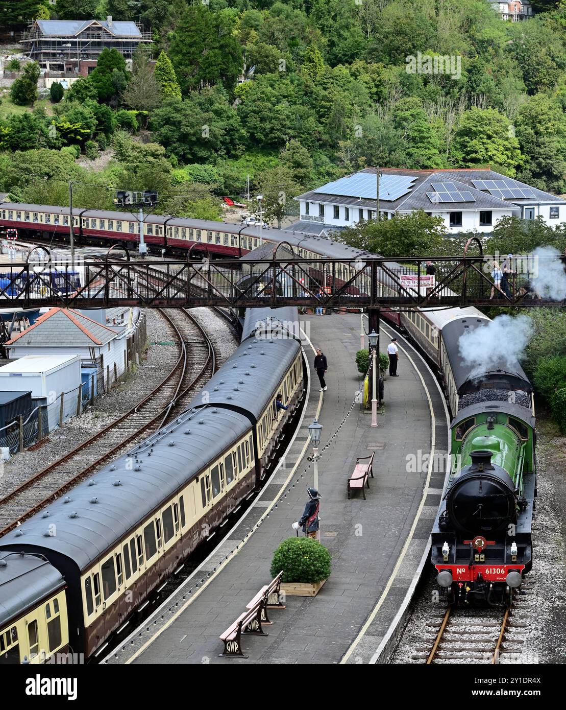 LNER Thompson Class B1 No 61306 Mayflower arrivée à Kingswear avec l'English Riviera Express le 17 août 2024. Banque D'Images