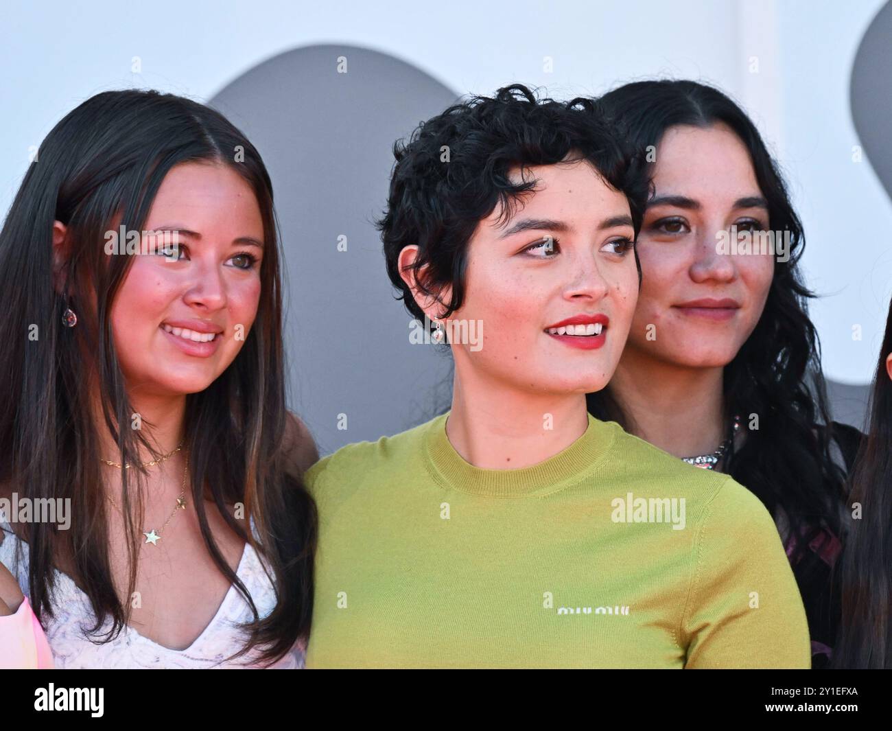 Venise, 81e Festival du film de Venise 2024 - jour 10. Tapis rouge du film 'Broken Rage' sur la photo : Grace Sui Wonders, Chase Sui Wonders, Jeannie Sui Wonders Banque D'Images