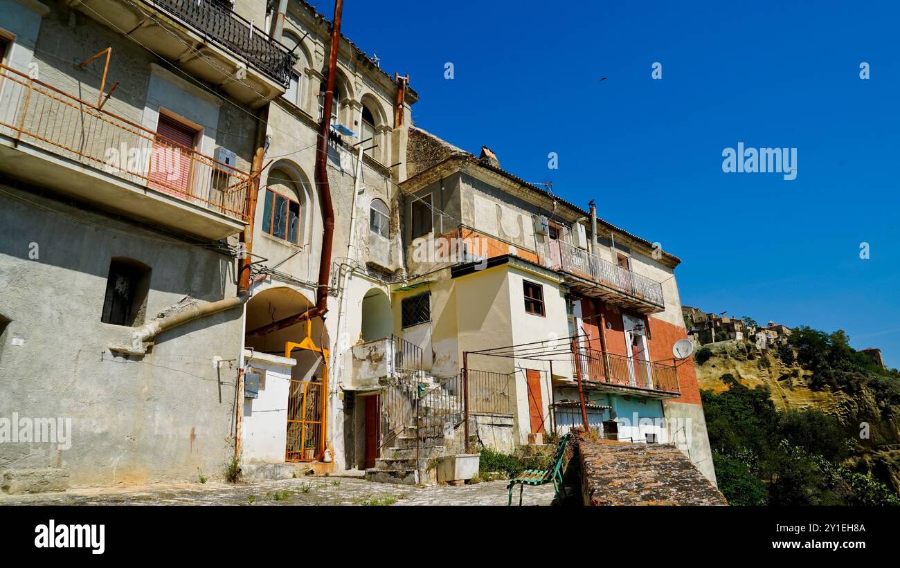 Village fantôme de Rabatana, Tursi, Matera, Basilicate, Italie Banque D'Images