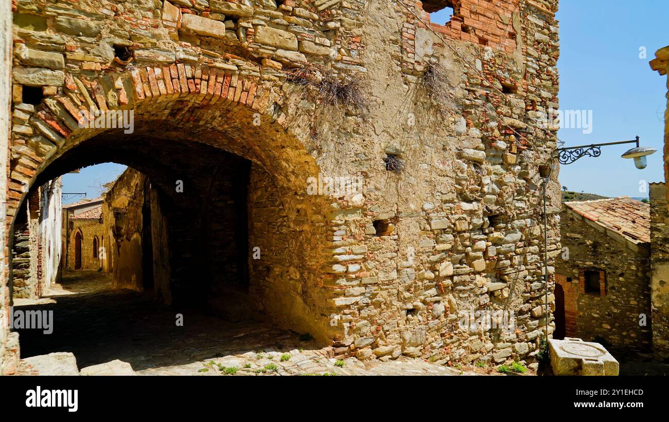 Village fantôme de Rabatana, Tursi, Matera, Basilicate, Italie Banque D'Images