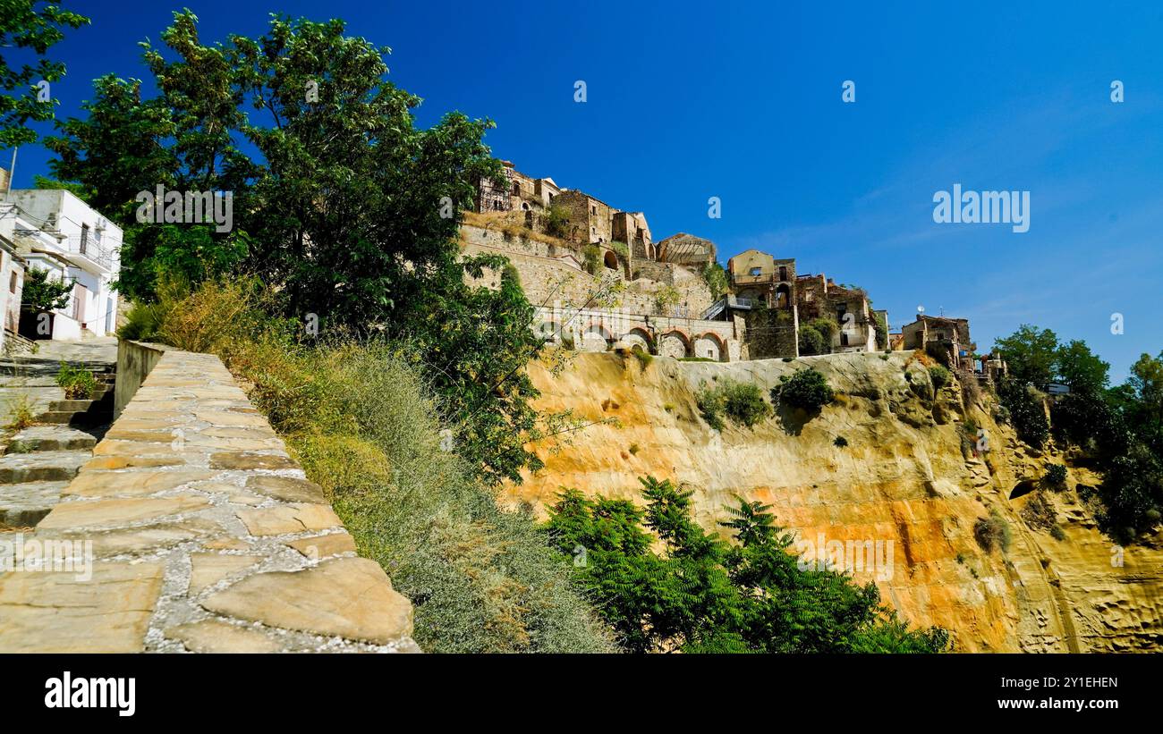 Village fantôme de Rabatana, Tursi, Matera, Basilicate, Italie Banque D'Images