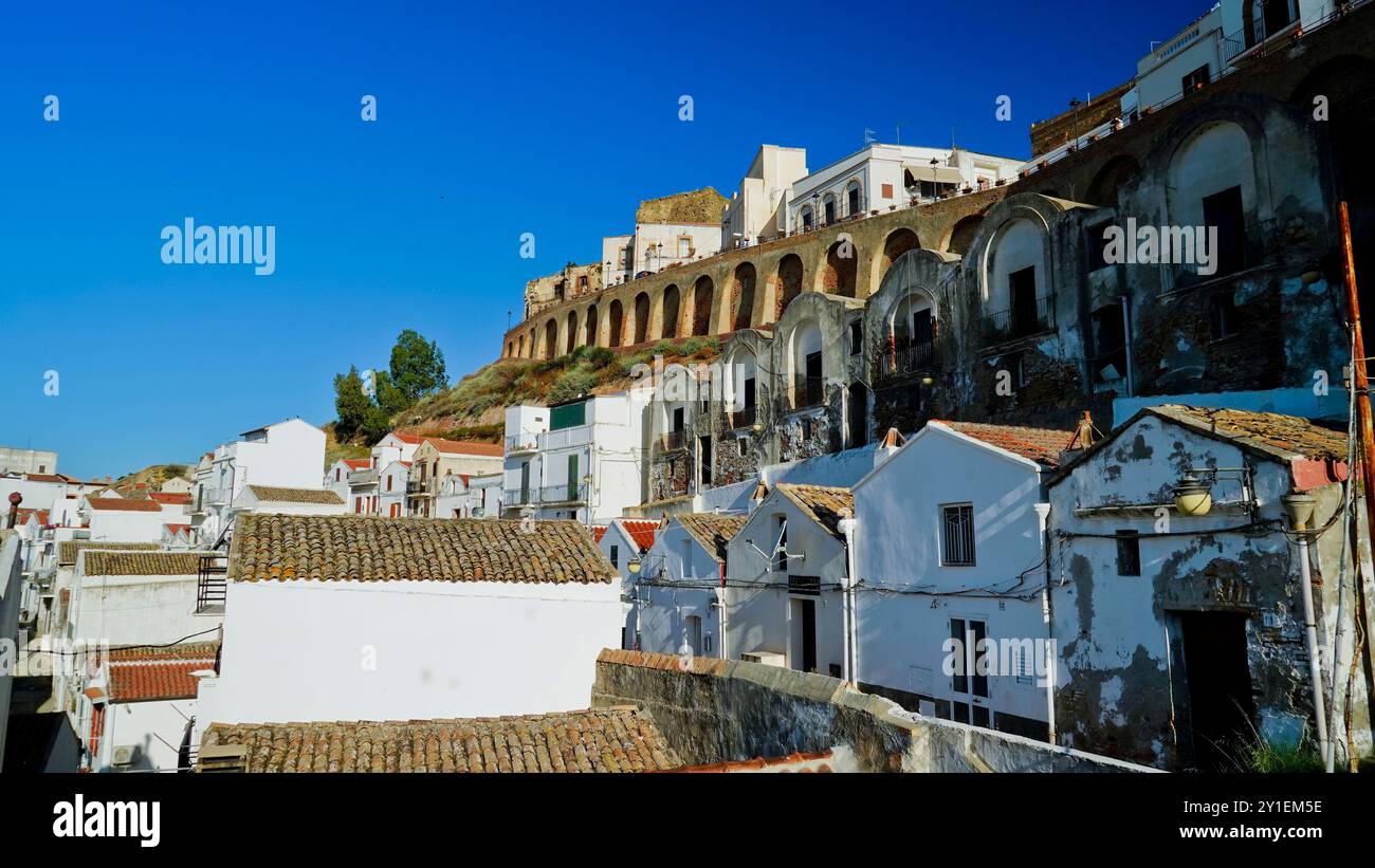 Pisticci, le district de Dirupo, Matera, Basilicate, Italie Banque D'Images