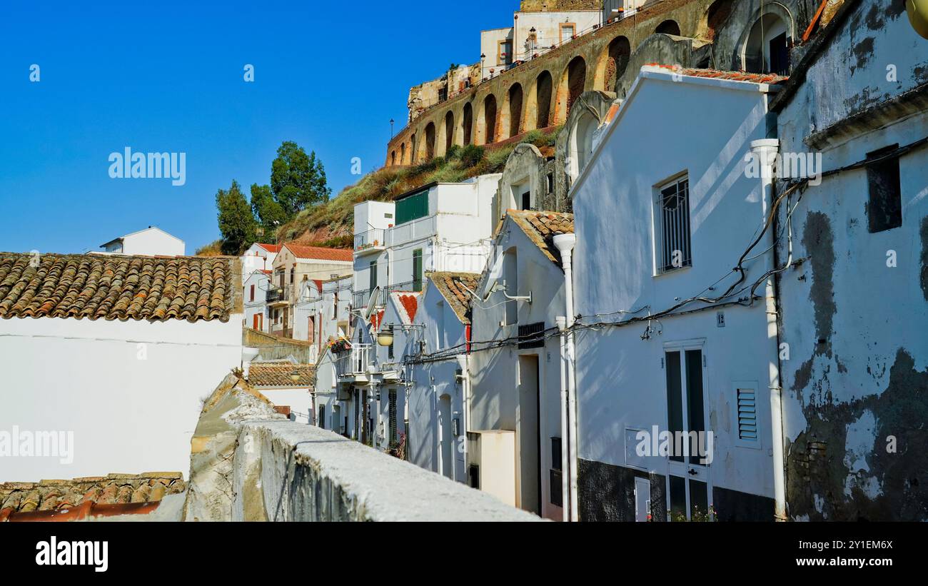 Pisticci, le district de Dirupo, Matera, Basilicate, Italie Banque D'Images