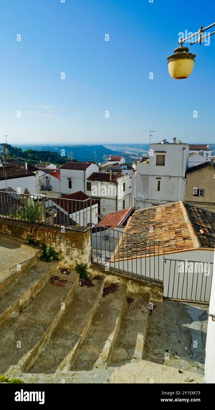 Pisticci, le district de Dirupo, Matera, Basilicate, Italie Banque D'Images