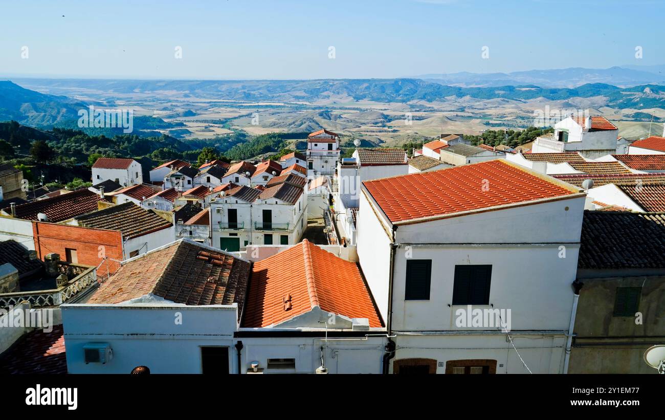 Pisticci, le district de Dirupo, Matera, Basilicate, Italie Banque D'Images