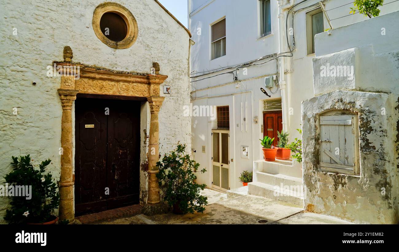 Pisticci, le district de Dirupo, Matera, Basilicate, Italie Banque D'Images