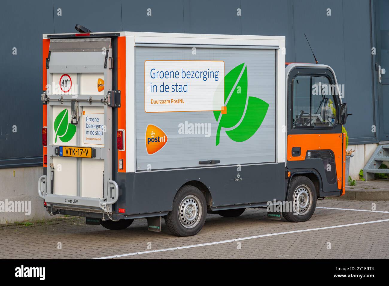 Amsterdam, pays-Bas, 23.08.2024, CargoLEV camion électrique léger pour une mobilité durable dans la ville utilisé par la société néerlandaise PostNL Banque D'Images