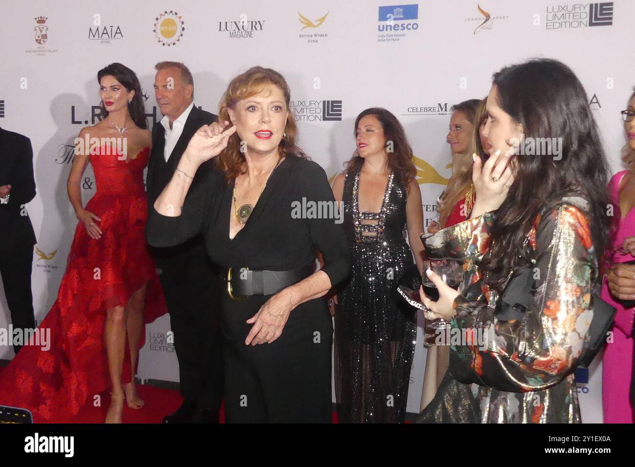 Cipriani Belmond, Giudecca 10, 30133 Venise, Italie. 5 septembre 2024. La mégastar International A-List Motion Picture Susan Sarandon et Kevin Costner sont en tête d’affiche du « Better World Forum » 2024 au Cipriani Belmond à Venise. Crédit : ©Julia Mineeva/EGBN TV News/Alamy Live News Banque D'Images