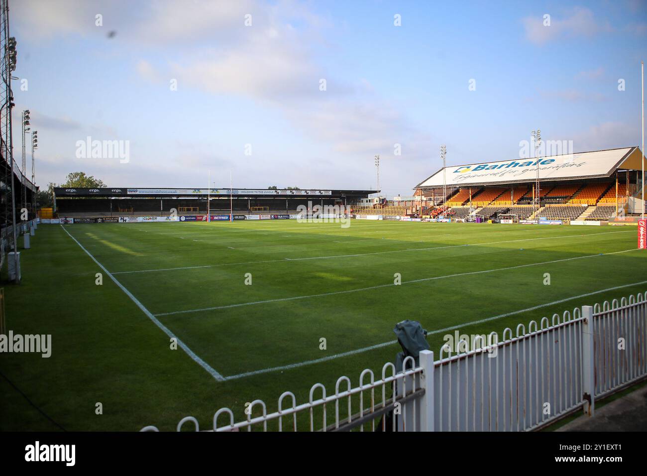 Castleford, Royaume-Uni. 06 septembre 2024. General Stadium View *** lors du match de Super League entre les Castleford Tigers et les Leigh Leopards à la Mend-A-Hose Jungle, Castleford, Royaume-Uni, le 6 septembre 2024. Photo de Simon Hall. Utilisation éditoriale uniquement, licence requise pour une utilisation commerciale. Aucune utilisation dans les Paris, les jeux ou les publications d'un club/ligue/joueur. Crédit : UK Sports pics Ltd/Alamy Live News Banque D'Images