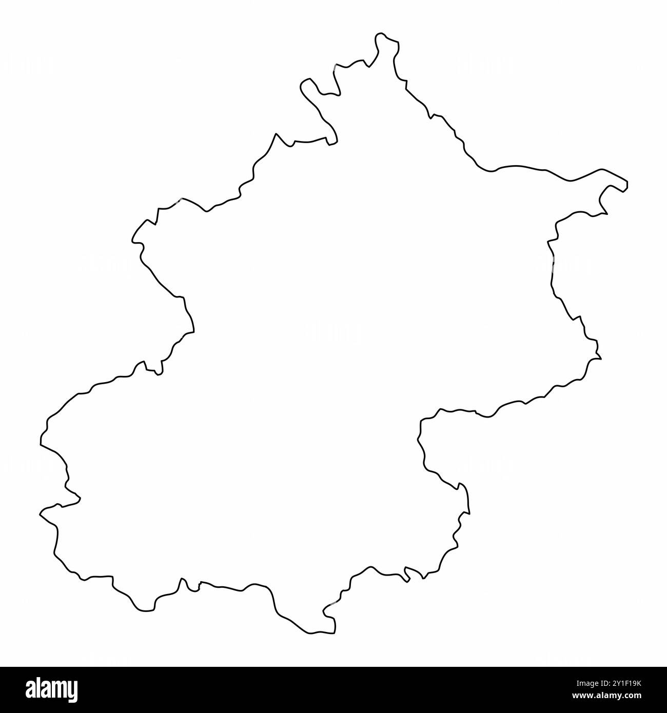 La ville de Pékin, carte de contour isolé sur fond blanc, Chine Illustration de Vecteur