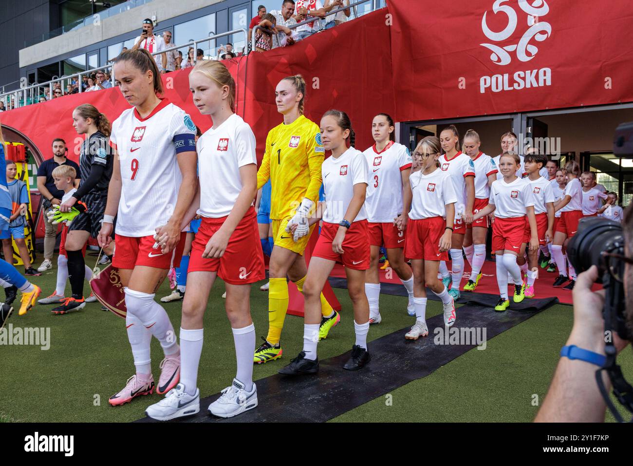 SOSNOWIEC 16.07.2024 FOOTBALL FÉMININ, QUALIFICATIONS EURO 2025, SAISON 2024 2025 POLOGNE VS ISLANDE EWA PAJOR (9) PIOTR FRONT / ARENA AKCJI Banque D'Images