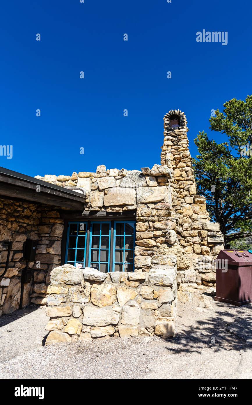 Extérieur du Mary Colter's Lookout Studio, Grand Canyon Village, South Rim, Arizona, États-Unis Banque D'Images