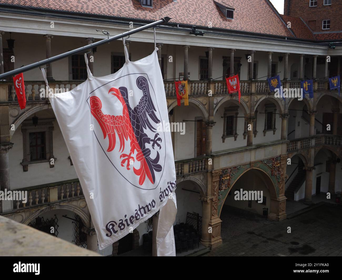 Cour du château de Brzeg Pologne Banque D'Images