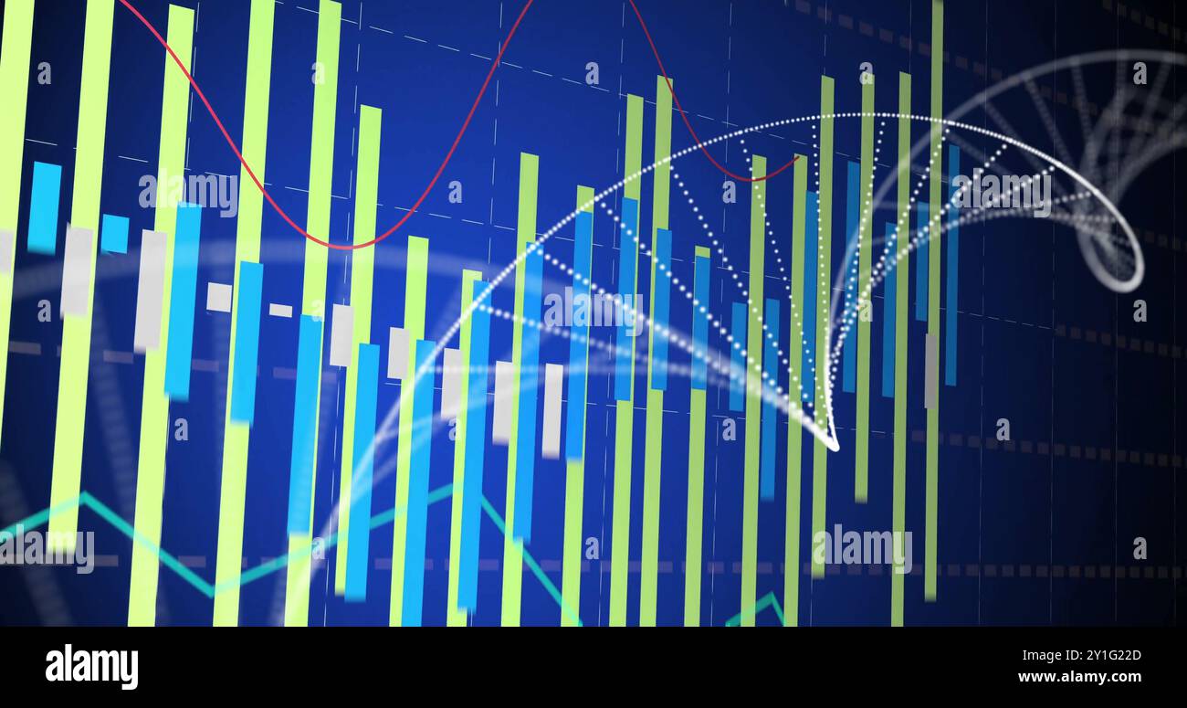 Image de l'ADN et du traitement des données numériques sur gird Banque D'Images