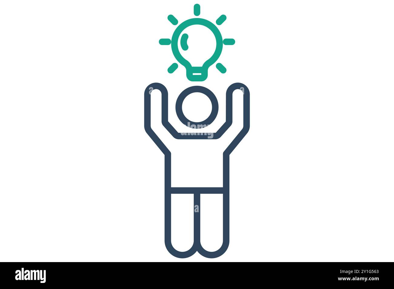 Icône potentiel. style d'icône de ligne. personne avec ampoule. Icône associée à SWOT. illustration vectorielle des éléments métier Illustration de Vecteur