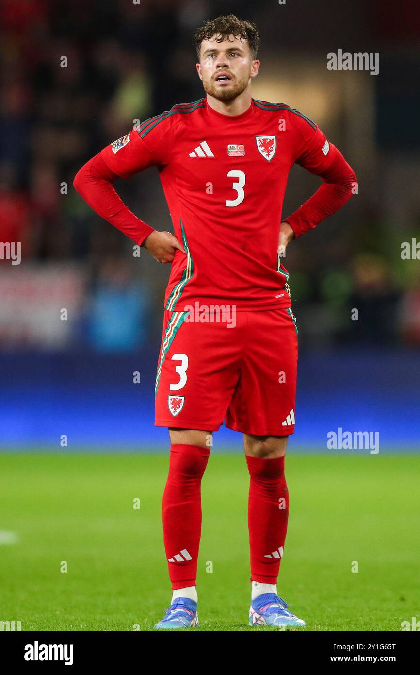 Neco Williams du pays de Galles lors de l'UEFA Nations League - League B - Group 4 - pays de Galles v Turquie au Cardiff City Stadium, Cardiff, Royaume-Uni, 6 septembre 2024 (photo de Gareth Evans/News images) Banque D'Images