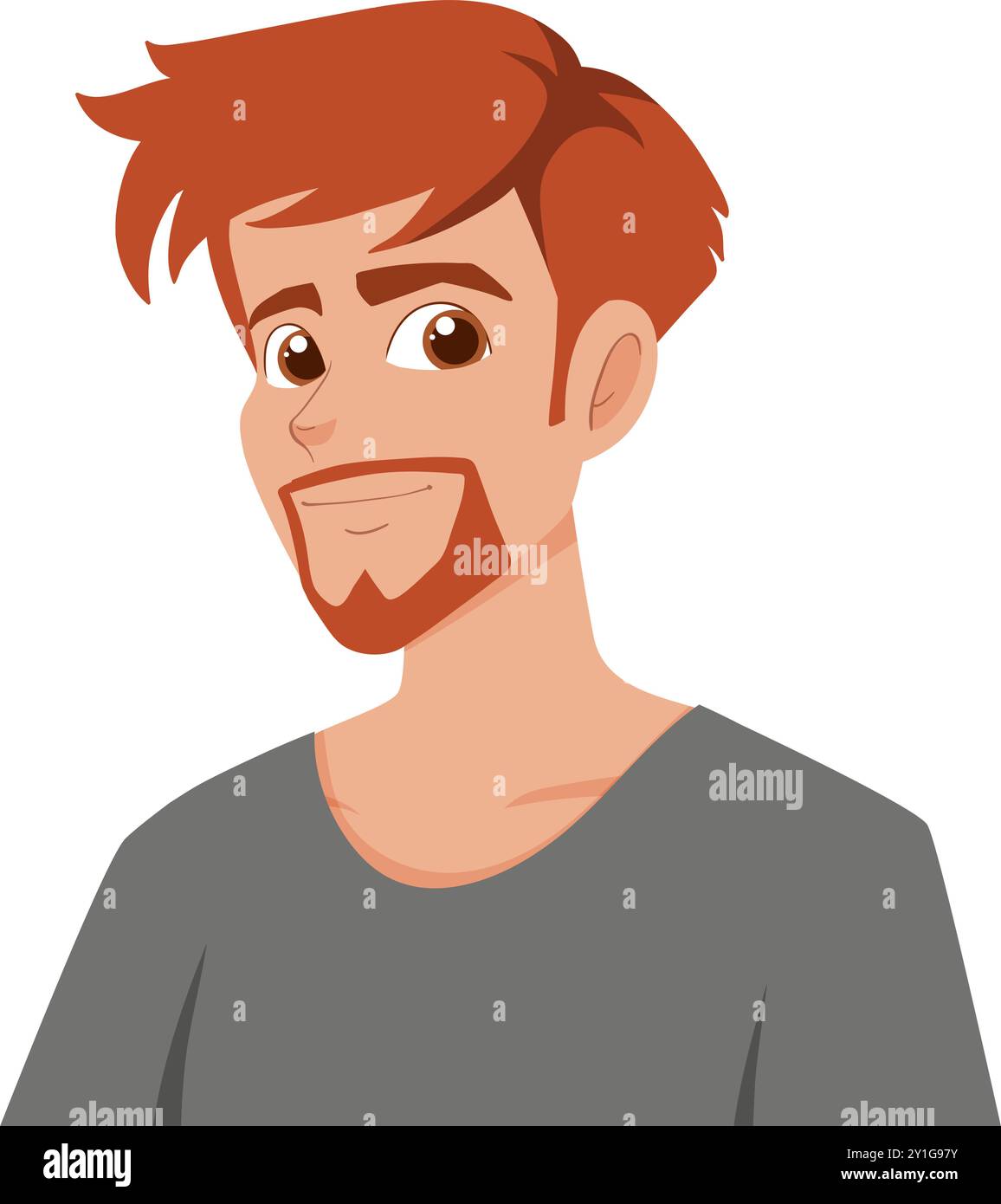 Homme de dessin animé avec les cheveux roux et la barbe Illustration de Vecteur