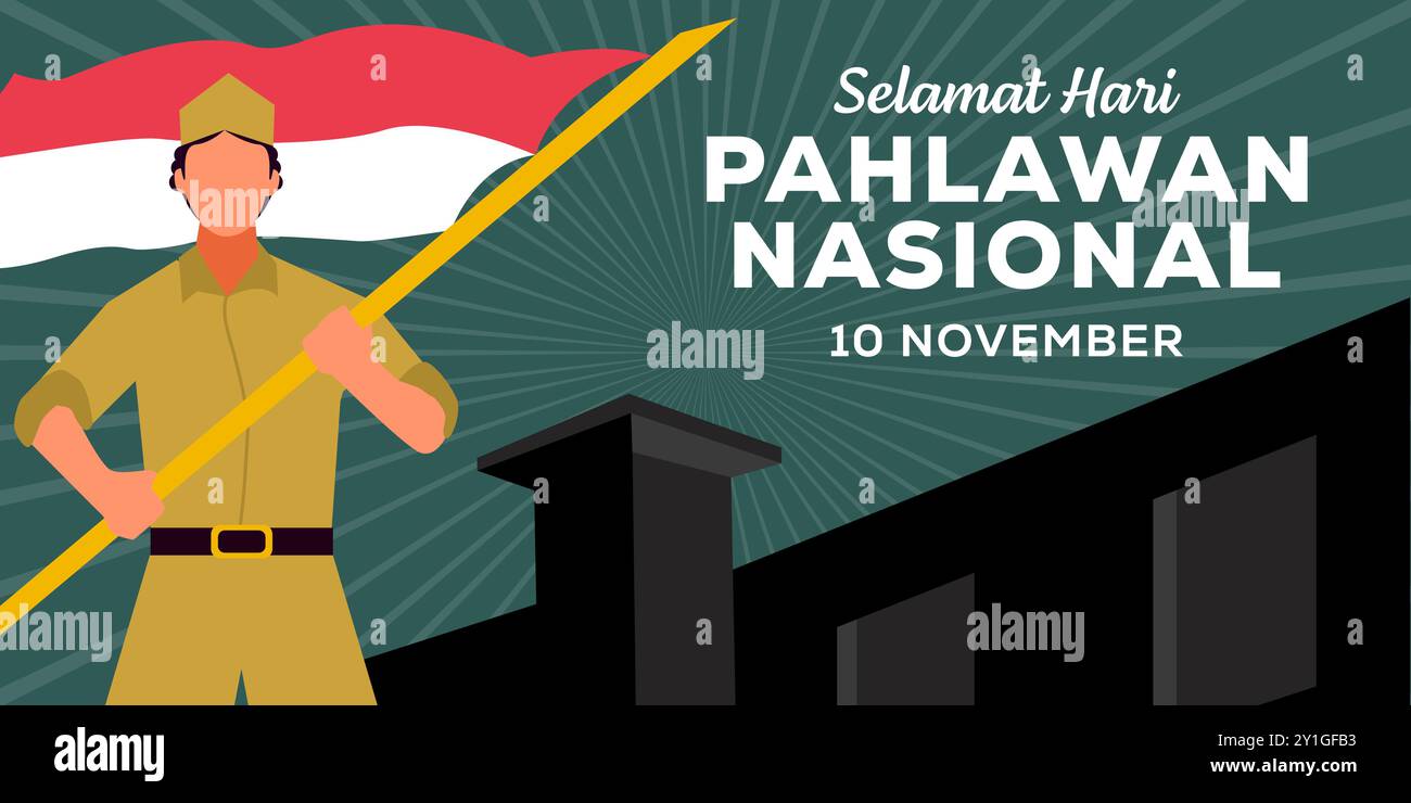 Hari Pahlawan Nasional illustration de bannière horizontale Illustration de Vecteur