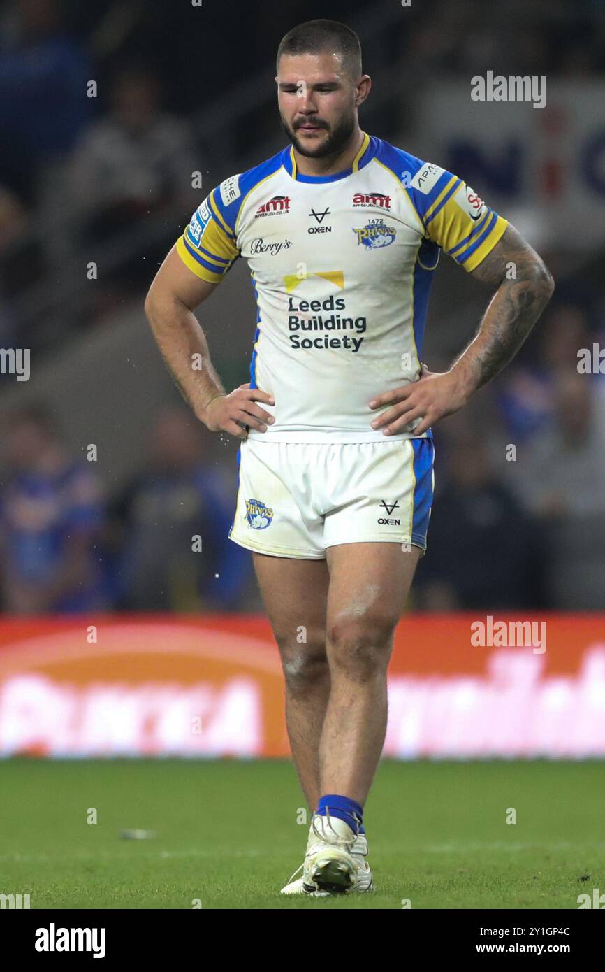 James Bentley de Leeds Rhinos lors du match Betfred Super League Round 25 Leeds Rhinos vs Hull FC au Headingley Stadium, Leeds, Royaume-Uni, 6 septembre 2024 (photo par Alfie Cosgrove/News images) Banque D'Images