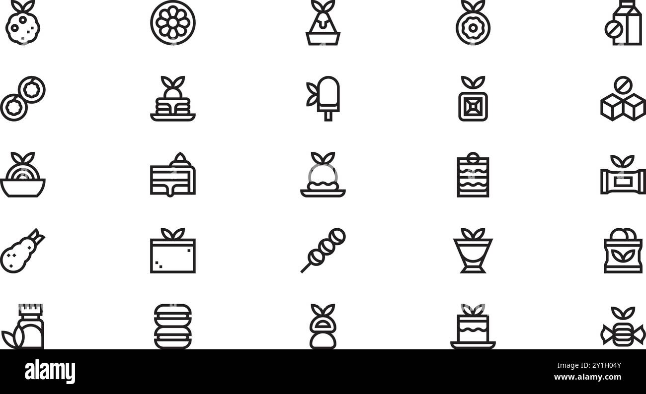 Icônes de repas de thé Matcha Collection d'icônes vectorielles de haute qualité avec Stroke modifiable. Idéal pour les projets professionnels et créatifs. Illustration de Vecteur