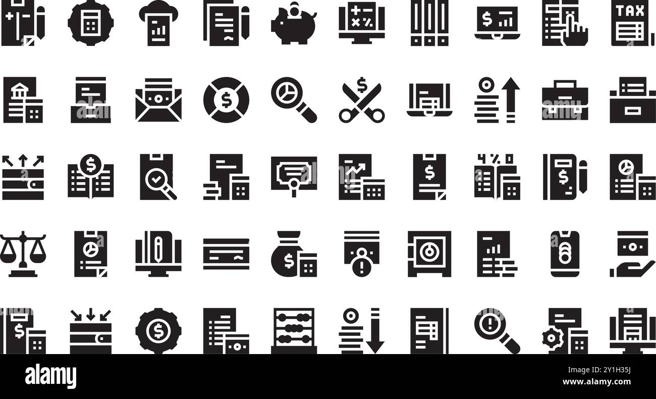 Icônes de tenue de livres Collection d'icônes vectorielles de haute qualité avec trait modifiable. Idéal pour les projets professionnels et créatifs. Illustration de Vecteur